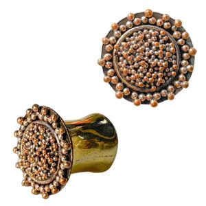 Expansor artesanal tapón bronce pulido “BOLITAS”