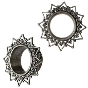 Expansor artesanal túnel bronce niquelado “CORAZONES”