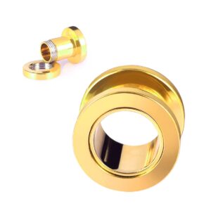 Expansor túnel acero anodizado dorado rosca externa
