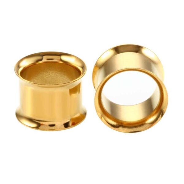 Expansor túnel acero anodizado dorado sin rosca